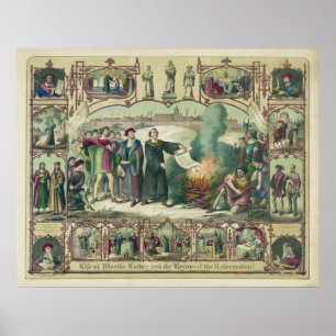 Póster Vida de Martin Luther y héroes de la reforma