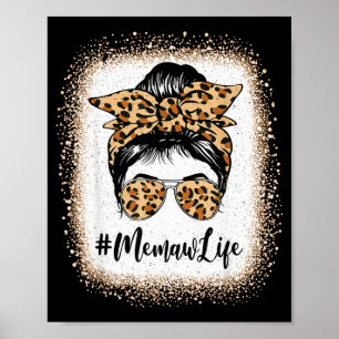 Póster Vida de Memaw mechas de leopardo moño desordenado