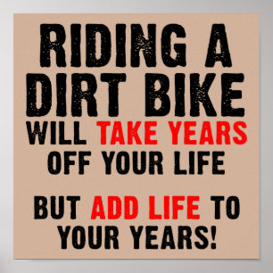 Póster Vida de Moto de Cross Para Tus Años Letrero de Pos