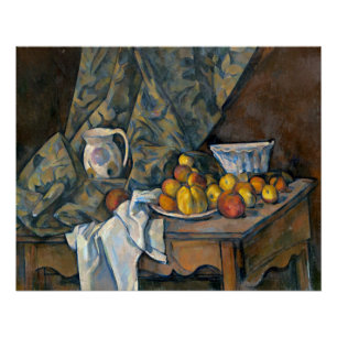 Póster Vida de Paul Cezanne el   aún con las manzanas y