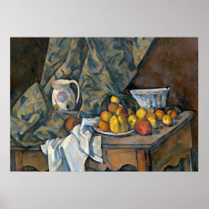 Póster Vida de Paul Cezanne el   aún con las manzanas y