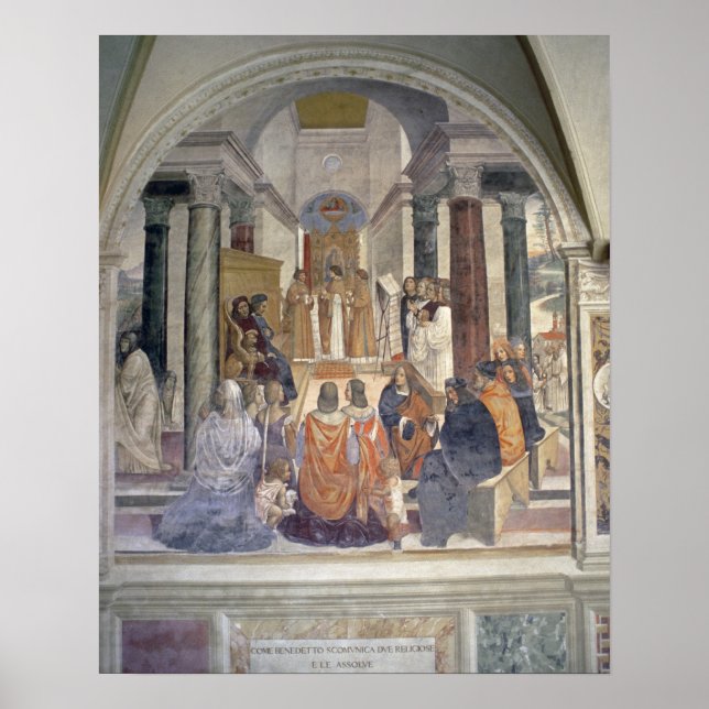 Póster Vida de San Benedicto (fresco) (detalle) (Frente)