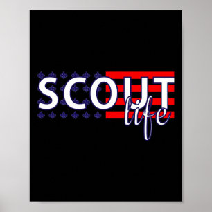 Póster Vida de Scout de la bandera de Estados Unidos de A