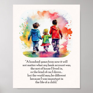 Póster VIDA DE UN NIÑO= Cien años, cita