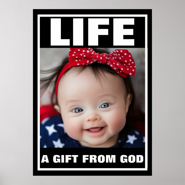 PÓSTER VIDA DEL NIÑO DE SÍNDROME DE SONRISA PROLIFE CUTE (Frente)