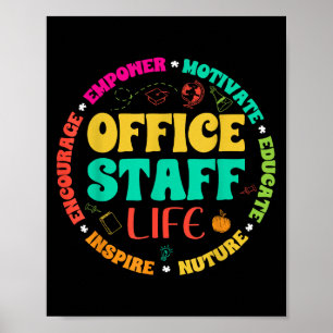 Póster Vida del personal de oficina: Secretaria de la esc