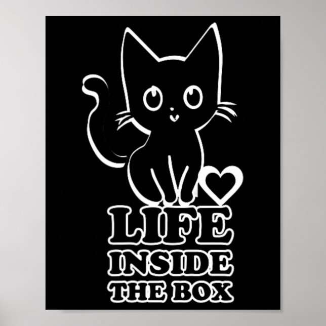 Póster Vida dentro de la caja - Gato negro gatito (Frente)