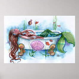 Póster Vida dulce, sirena en una bañera