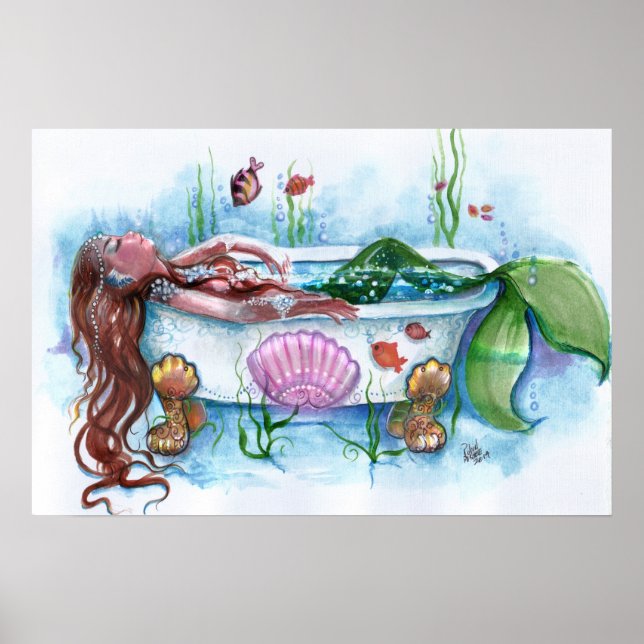Póster Vida dulce, sirena en una bañera (Frente)