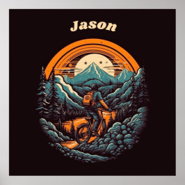 Póster Vida en bicicleta, personalizable retro