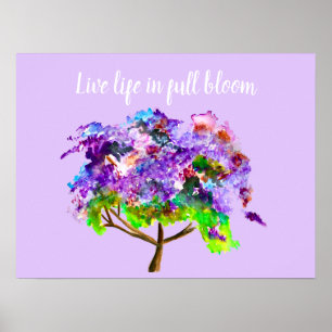 Póster Vida en plena floración cita jacaranda púrpura