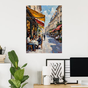 Póster Vida en un café parisino