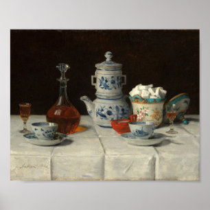 Póster Vida fija con ambiente de café   Albert Anker