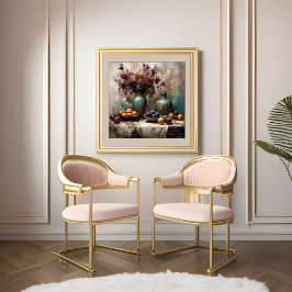 Póster Vida fija con flores y ciruelas - Imprimir