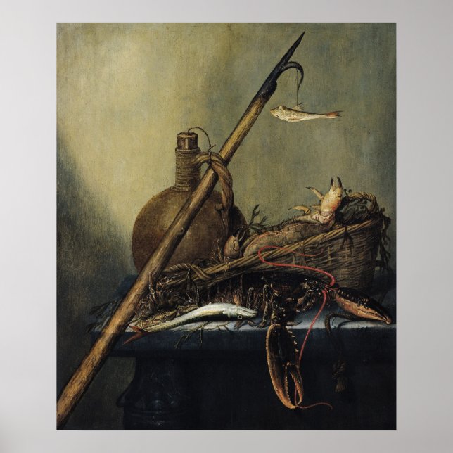 Póster Vida fija con lanzador y crustáceos (Frente)