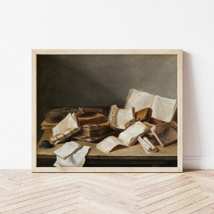Póster Vida fija con libros   Jan Davidsz de Heem