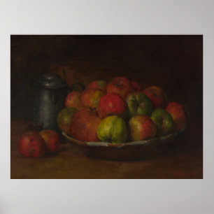 Póster Vida fija con manzanas y granada