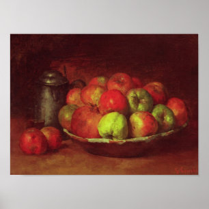 Póster Vida fija con manzanas y granada