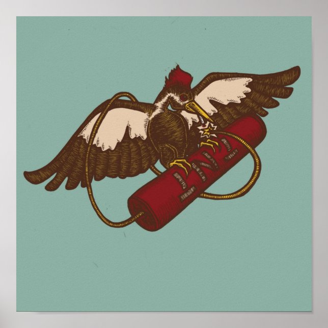 Póster Vida fija con pájaros carpinteros (Frente)