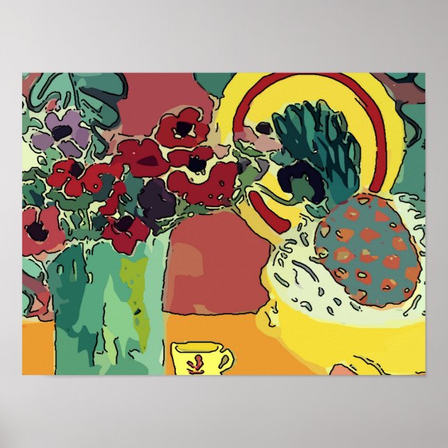 Póster Vida fija con piña (Frente)