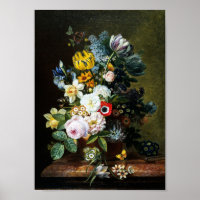 Vida fija con pintura de flores