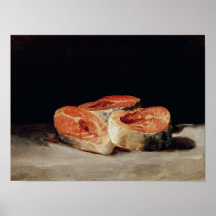 Póster Vida fija con trozos de Salmón, 1808-12