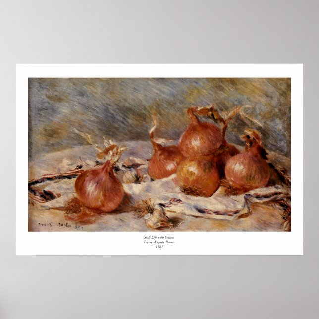 Póster Vida fija de Renoir con cebollas (1881) (Frente)