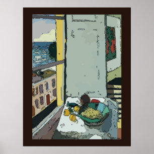 Póster Vida fija desde la ventana
