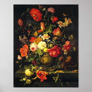 Póster Vida floral del vintage elegante aún; Mignon de