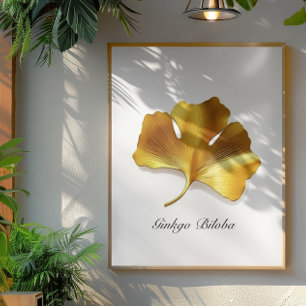 Póster Vida herbal, personalizable Golden Ginkgo Biloba