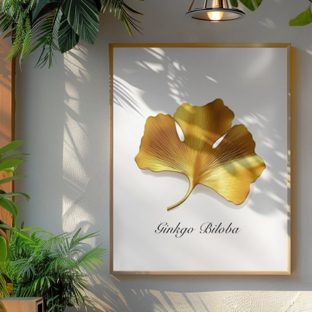 Póster Vida herbal, personalizable Golden Ginkgo Biloba (Subido por el creador)