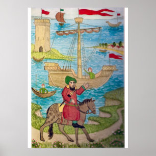 Póster Vida medieval en los peregrinos de Inglaterra - de