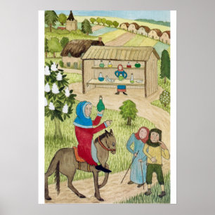 Póster Vida medieval en los peregrinos de Inglaterra - de