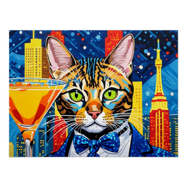 PÓSTER VIDA NOCTURNA BENGAL CAT-VEGAS (Anverso)