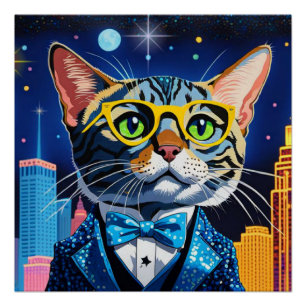 PÓSTER VIDA NOCTURNA DE BENGAL CAT-VEGAS 3