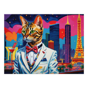 PÓSTER VIDA NOCTURNA DE BENGAL CAT-VEGAS 4