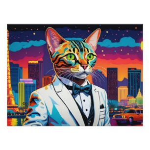 PÓSTER VIDA NOCTURNA DE BENGAL CAT-VEGAS 5