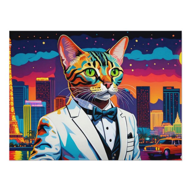PÓSTER VIDA NOCTURNA DE BENGAL CAT-VEGAS 5 (Anverso)