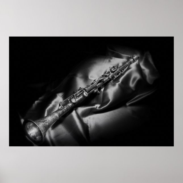 Póster Vida residual del clarinete antiguo, B&W (Frente)