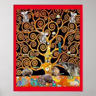 Póster Vida salvaje australiana en el árbol de la vida, p