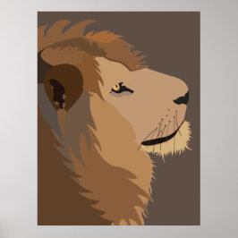 Póster Vida salvaje de animales leones Rey de la Selva