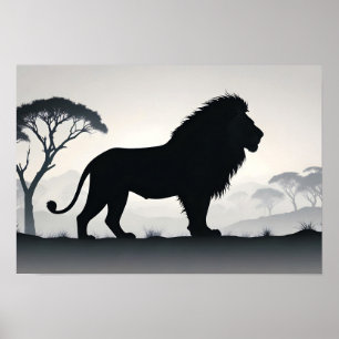 Póster Vida salvaje de los leones Naturaleza animal Medio