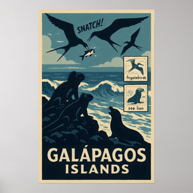 Póster Vida silvestre de las Islas Galápagos (Frente)