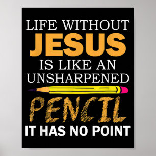 Póster Vida Sin Jesús Divertida Fe Religiosa Cristiana