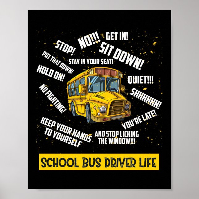 Póster Vida útil del conductor del autobús escolar (Frente)