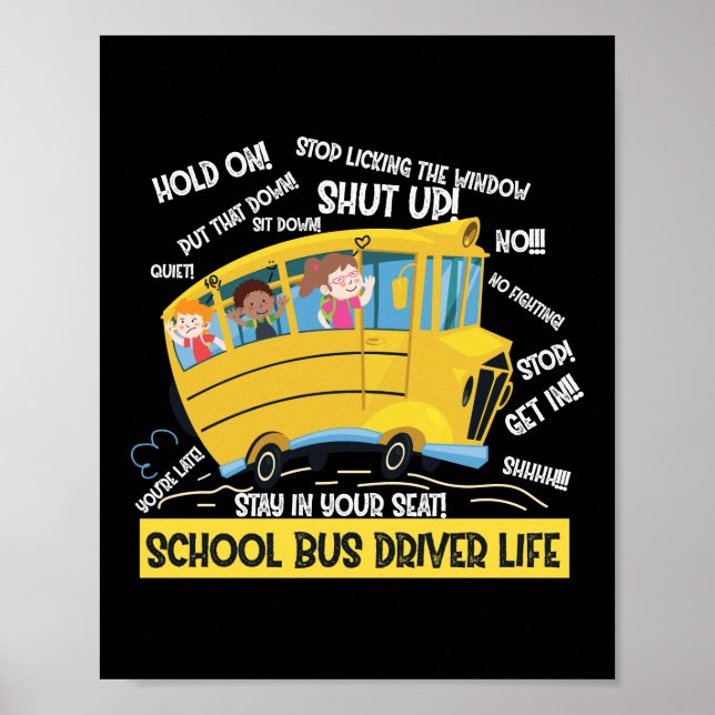 Póster Vida útil del conductor del autobús escolar (Frente)