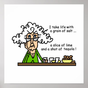 Póster Vida y humor tequila