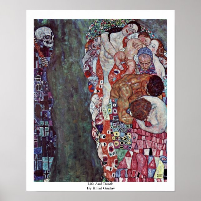 Póster Vida Y Muerte Por Klimt Gustav (Frente)