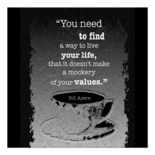 Póster Vida y valores, cita ilustrada de existencialismo