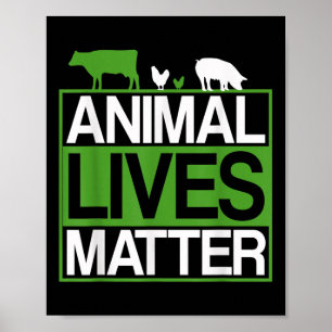 Póster Vidas de animales Protección animal vegetarianos e